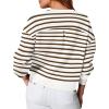 imageWIHOLL Womens Long Sleeve Crop Tops Crewneck Pullover Shirts Lightweight Sweatshirts 2024 Fall Fashion ClothesA  Brown Stripe