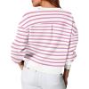 imageWIHOLL Womens Long Sleeve Crop Tops Crewneck Pullover Shirts Lightweight Sweatshirts 2024 Fall Fashion ClothesA  Pink Purple Stripe