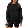 imageWIHOLL Womens Long Sleeve Crop Tops Crewneck Pullover Shirts Lightweight Sweatshirts 2024 Fall Fashion ClothesB  Black