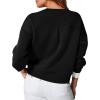 imageWIHOLL Womens Long Sleeve Crop Tops Crewneck Pullover Shirts Lightweight Sweatshirts 2024 Fall Fashion ClothesB  Black
