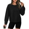 imageWIHOLL Womens Long Sleeve Crop Tops Crewneck Pullover Shirts Lightweight Sweatshirts 2024 Fall Fashion ClothesB  Black