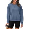 imageWIHOLL Womens Long Sleeve Crop Tops Crewneck Pullover Shirts Lightweight Sweatshirts 2024 Fall Fashion ClothesB  Blue