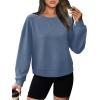 imageWIHOLL Womens Long Sleeve Crop Tops Crewneck Pullover Shirts Lightweight Sweatshirts 2024 Fall Fashion ClothesB  Blue