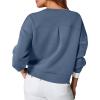 imageWIHOLL Womens Long Sleeve Crop Tops Crewneck Pullover Shirts Lightweight Sweatshirts 2024 Fall Fashion ClothesB  Blue