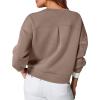 imageWIHOLL Womens Long Sleeve Crop Tops Crewneck Pullover Shirts Lightweight Sweatshirts 2024 Fall Fashion ClothesB  Coffee Grey