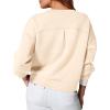 imageWIHOLL Womens Long Sleeve Crop Tops Crewneck Pullover Shirts Lightweight Sweatshirts 2024 Fall Fashion ClothesC  Apricot