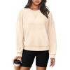 imageWIHOLL Womens Long Sleeve Crop Tops Crewneck Pullover Shirts Lightweight Sweatshirts 2024 Fall Fashion ClothesC  Apricot
