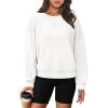 imageWIHOLL Womens Long Sleeve Crop Tops Crewneck Pullover Shirts Lightweight Sweatshirts 2024 Fall Fashion ClothesC  White