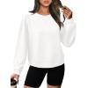 imageWIHOLL Womens Long Sleeve Crop Tops Crewneck Pullover Shirts Lightweight Sweatshirts 2024 Fall Fashion ClothesC  White