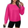 imageWIHOLL Womens Long Sleeve Crop Tops Crewneck Pullover Shirts Lightweight Sweatshirts 2024 Fall Fashion ClothesD  Rose Pink