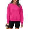 imageWIHOLL Womens Long Sleeve Crop Tops Crewneck Pullover Shirts Lightweight Sweatshirts 2024 Fall Fashion ClothesD  Rose Pink