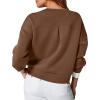 imageWIHOLL Womens Long Sleeve Crop Tops Crewneck Pullover Shirts Lightweight Sweatshirts 2024 Fall Fashion ClothesE  Coffee