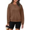 imageWIHOLL Womens Long Sleeve Crop Tops Crewneck Pullover Shirts Lightweight Sweatshirts 2024 Fall Fashion ClothesE  Coffee