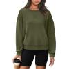 imageWIHOLL Womens Long Sleeve Crop Tops Crewneck Pullover Shirts Lightweight Sweatshirts 2024 Fall Fashion ClothesE  Green