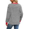 imageWIHOLL Womens Tunic Tops Long Sleeve Striped Shirts Crewneck TopsBlackRed