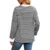 imageWIHOLL Womens Tunic Tops Long Sleeve Striped Shirts Crewneck TopsBlackWhite