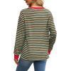 imageWIHOLL Womens Tunic Tops Long Sleeve Striped Shirts Crewneck TopsBrown Blue