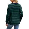 imageWIHOLL Womens Tunic Tops Long Sleeve Striped Shirts Crewneck TopsDark Green