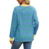 imageWIHOLL Womens Tunic Tops Long Sleeve Striped Shirts Crewneck TopsGreen