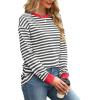 imageWIHOLL Womens Tunic Tops Long Sleeve Striped Shirts Crewneck TopsGrey