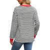 imageWIHOLL Womens Tunic Tops Long Sleeve Striped Shirts Crewneck TopsGrey