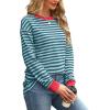 imageWIHOLL Womens Tunic Tops Long Sleeve Striped Shirts Crewneck TopsGrey Green