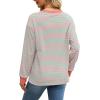 imageWIHOLL Womens Tunic Tops Long Sleeve Striped Shirts Crewneck TopsPink Light Green
