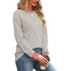 imageWIHOLL Womens Tunic Tops Long Sleeve Striped Shirts Crewneck TopsPink Light Green