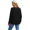 imageWIHOLL Womens Tunic Tops Long Sleeve Striped Shirts Crewneck TopsPlain Black