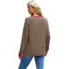 imageWIHOLL Womens Tunic Tops Long Sleeve Striped Shirts Crewneck TopsPlain Coffee
