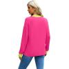 imageWIHOLL Womens Tunic Tops Long Sleeve Striped Shirts Crewneck TopsPlain Hot Pink
