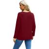 imageWIHOLL Womens Tunic Tops Long Sleeve Striped Shirts Crewneck TopsPlain Red