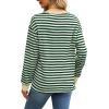 imageWIHOLL Womens Tunic Tops Long Sleeve Striped Shirts Crewneck TopsWhite Green