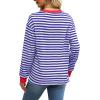 imageWIHOLL Womens Tunic Tops Long Sleeve Striped Shirts Crewneck TopsWhite Navy Blue