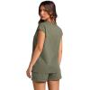 imageWIHOLL 2 Piece Sets for Women Casual Summer Travel Vacation Outfits Cap Sleeve Shorts Lounge SetGreen