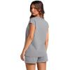 imageWIHOLL 2 Piece Sets for Women Casual Summer Travel Vacation Outfits Cap Sleeve Shorts Lounge SetGrey