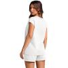 imageWIHOLL 2 Piece Sets for Women Casual Summer Travel Vacation Outfits Cap Sleeve Shorts Lounge SetWhite