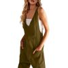 imageWIHOLL Jumpsuits For Women Fashion Jean Overalls 90S With Pocket Moss Stone Xs