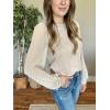 imageWIHOLL Long Sleeve Shirts for Women Tops Tunic Fall Trendy Crew Neck ClothesBeige