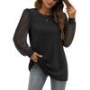 imageWIHOLL Long Sleeve Shirts for Women Tops Tunic Fall Trendy Crew Neck ClothesBlack