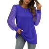 imageWIHOLL Long Sleeve Shirts for Women Tops Tunic Fall Trendy Crew Neck ClothesBright Blue