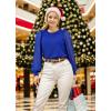imageWIHOLL Long Sleeve Shirts for Women Tops Tunic Fall Trendy Crew Neck ClothesBright Blue