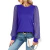 imageWIHOLL Long Sleeve Shirts for Women Tops Tunic Fall Trendy Crew Neck ClothesBright Blue