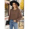 imageWIHOLL Long Sleeve Shirts for Women Tops Tunic Fall Trendy Crew Neck ClothesBrown