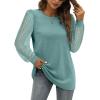 imageWIHOLL Long Sleeve Shirts for Women Tops Tunic Fall Trendy Crew Neck ClothesCadetblue