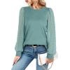 imageWIHOLL Long Sleeve Shirts for Women Tops Tunic Fall Trendy Crew Neck ClothesCadetblue
