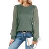imageWIHOLL Long Sleeve Shirts for Women Tops Tunic Fall Trendy Crew Neck ClothesDeepgreen