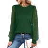 imageWIHOLL Long Sleeve Shirts for Women Tops Tunic Fall Trendy Crew Neck ClothesGreen