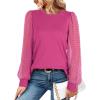 imageWIHOLL Long Sleeve Shirts for Women Tops Tunic Fall Trendy Crew Neck ClothesHot Pink