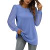 imageWIHOLL Long Sleeve Shirts for Women Tops Tunic Fall Trendy Crew Neck ClothesLight Blue